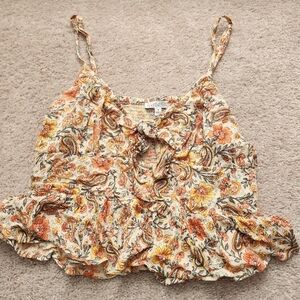 Patrons of Peace Floral Paisley Camisole in Cream and Orange